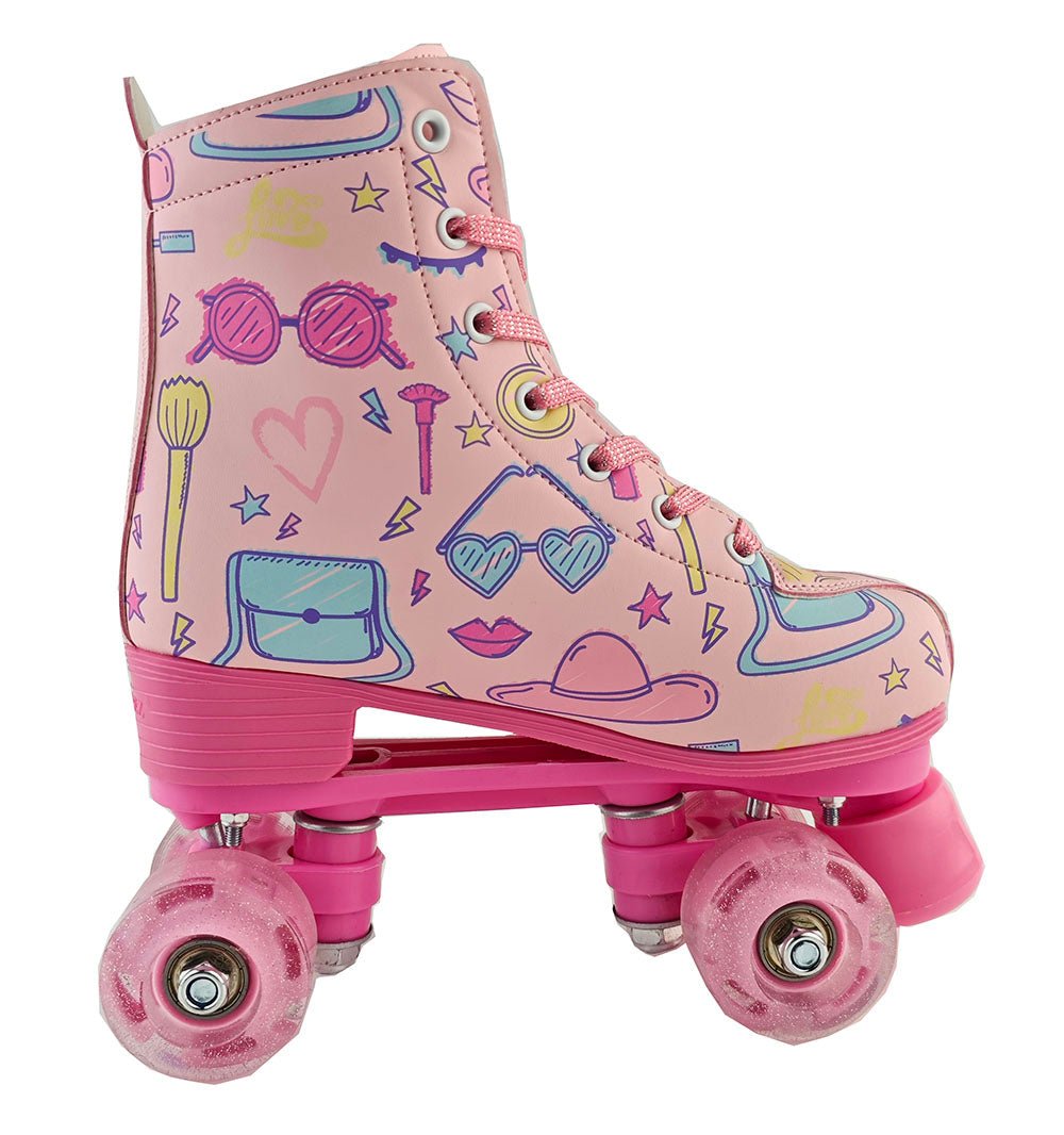 Outdoor PU leather quad roller skates for kids and girls, beginner-friendly